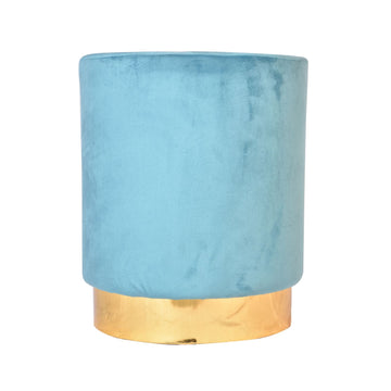 Arctic Blue Colour Smooth Velvet Pouf